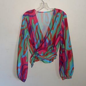 XL Cropped Wrap Top